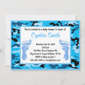 青いカムフラージュのベビーシャワー招待状 招待状 (正面)