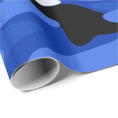 青いカムフラージュ ラッピングペーパー (ロールコーナー)