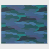 青いカムフラージュ ラッピングペーパー (フラット)