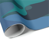 青いカムフラージュ ラッピングペーパー (ロールコーナー)