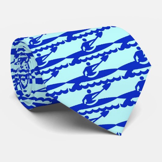 青いカヤック-青いBkg ネクタイ (ロール)