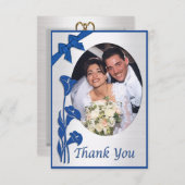 青いカラのユリのサンキューカードと写真 サンキューカード (正面/裏面)