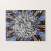 青いカラフル抽象芸術フレーム自分の写真を作成 ジグソーパズル (横)