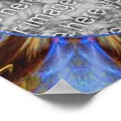 青いカラフル抽象芸術フレーム自分の写真を作成 ポスター (角)