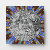 青いカラフル抽象芸術自分の写真を作成 フォトプラーク (正面)