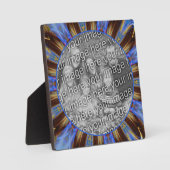 青いカラフル抽象芸術自分の写真を作成 フォトプラーク (正面)