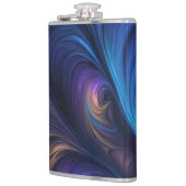 青いカラフル旋回パターン フラスク (左)