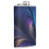 青いカラフル旋回パターン フラスク (右)