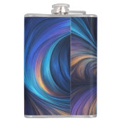 青いカラフル旋回パターン フラスク (裏面)