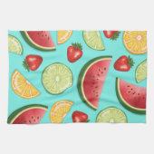 青いカラフル甘い夏の柄の果実 キッチンタオル (横)