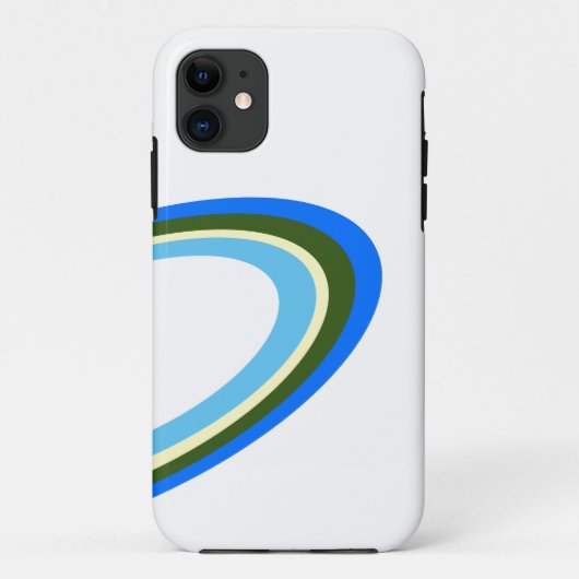 青いカラフル緑のリングや輪を鮮明な白に Case-Mate iPhoneケース (裏面)