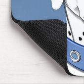 青いカラーを着たダルマチアの犬 マウスパッド (コーナー)