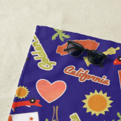 青いカリフォルニアおもしろいパターン ビーチタオル (インサイチュ)