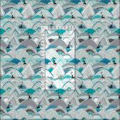 青いカリブー山 ファブリック (タイル)