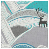 青いカリブー山 ファブリック (クローズアップ)