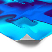 青いカレイドスコープ ポスター (角)