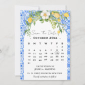 青いカレン地中海のダーの写真なし日付の保存 招待状 (正面)