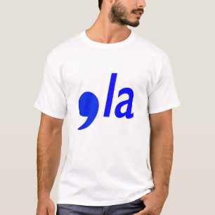 青いカンマのラ Tシャツ