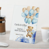 青いカードとギフト王室のを心から待つ 台座サイン (インサイチュ)