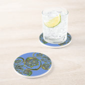 青いカーブをチェック コースター (側面)