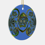 青いカーブをチェック セラミックオーナメント (右)