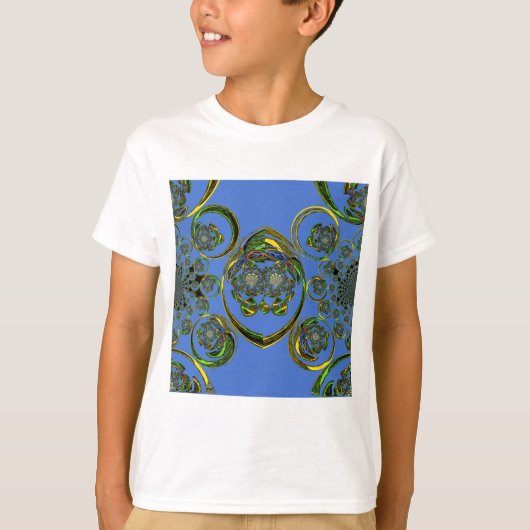 青いカーブをチェック Tシャツ (正面)