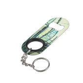 青いカーブ キーホルダー栓抜き (裏面アングル)