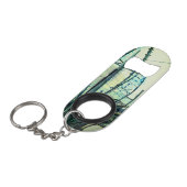 青いカーブ キーホルダー栓抜き (正面アングル)