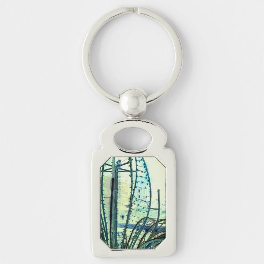 青いカーブ キーホルダー (正面)