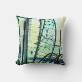 青いカーブ クッション (正面)