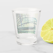 青いカーブ ショットグラス (裏面)