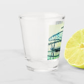 青いカーブ ショットグラス (左)