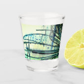 青いカーブ ショットグラス (正面)