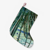 青いカーブ スモールクリスマスストッキング (正面 (吊り時))