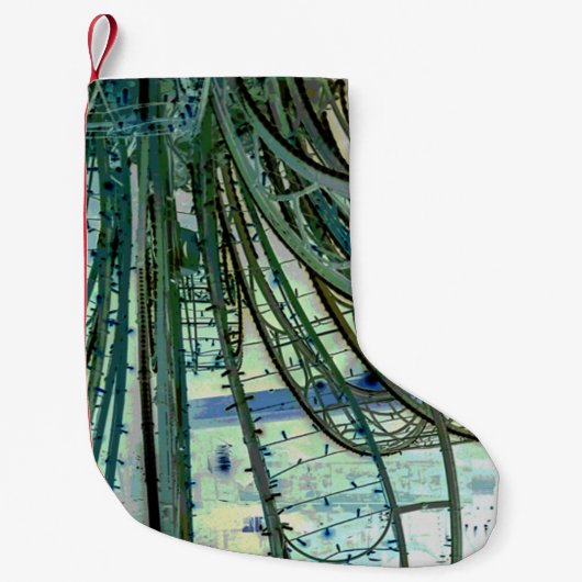 青いカーブ スモールクリスマスストッキング (正面)