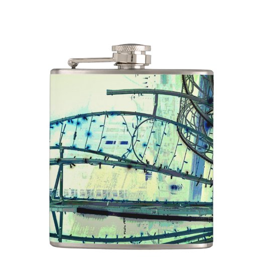 青いカーブ フラスク (正面)