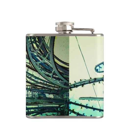 青いカーブ フラスク (裏面)