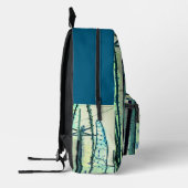 青いカーブ プリントバックパック (左)