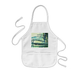 青いカーブ 子供用エプロン