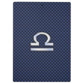 青いカーボン繊維のスタイルの天秤座の(占星術の)十二宮図の印 クリップボード (裏面)