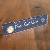 青いカーボン繊維の装飾の蟹座の(占星術の)十二宮図の印 デスクネームプレート (側面)