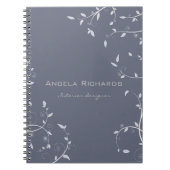 青いカールした葉の枝 ノートブック (正面)