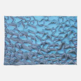 青いガラスに穏やかな雨滴 キッチンタオル