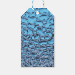 青いガラスに穏やかな雨滴 ギフトタグ