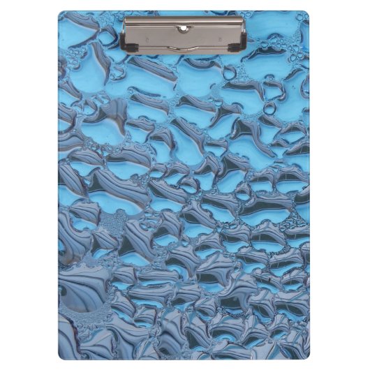 青いガラスに穏やかな雨滴 クリップボード (正面)