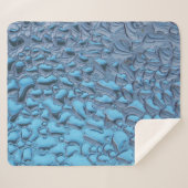 青いガラスに穏やかな雨滴 シェルパブランケット (正面(横))