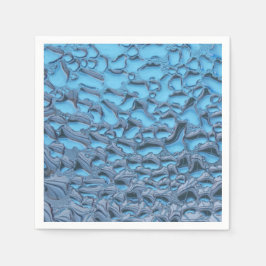 青いガラスに穏やかな雨滴 スタンダードカクテルナプキン