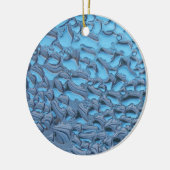 青いガラスに穏やかな雨滴 セラミックオーナメント (左)