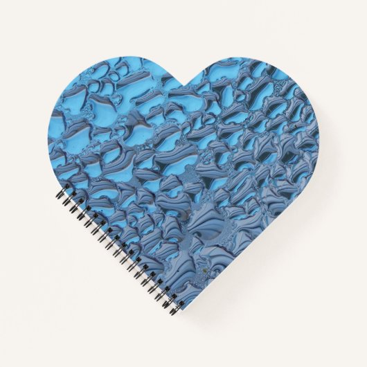 青いガラスに穏やかな雨滴 ノートブック (正面)