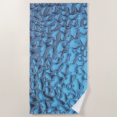 青いガラスに穏やかな雨滴 ビーチタオル (正面)